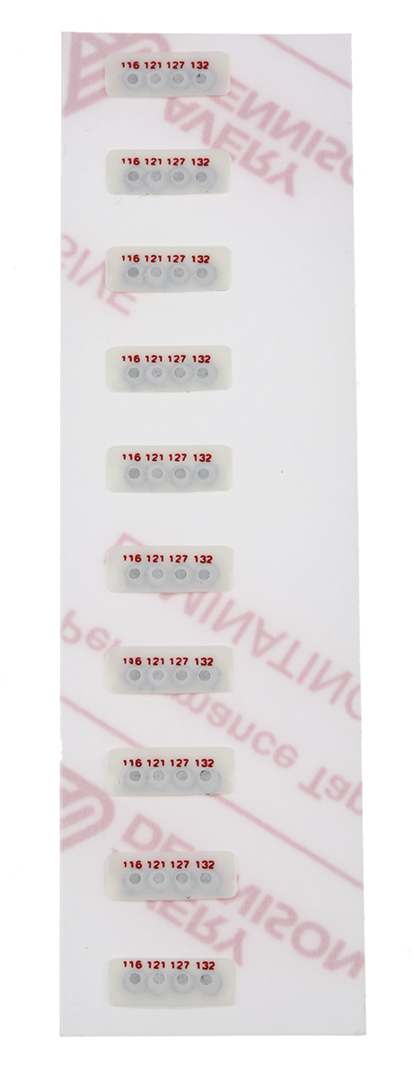 RS PRO Temperature Sensitive Label 116 °C to 132 °C 4 Levels