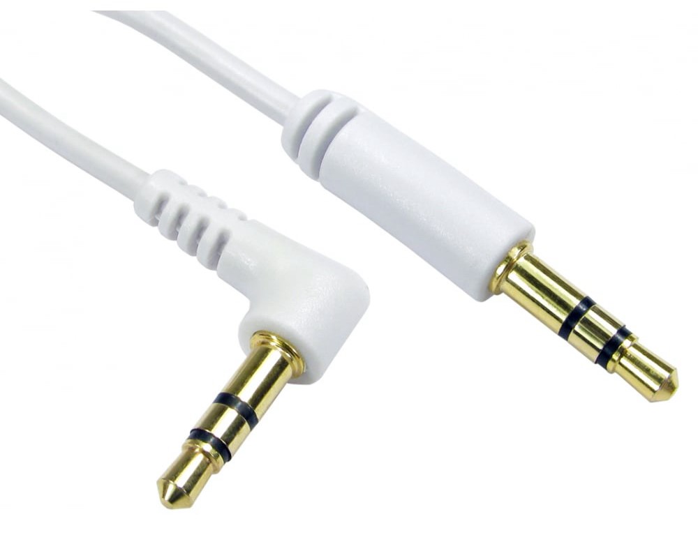 RS PRO Male 3.5 mm Stereo Jack, 3.5 mm Stereo Jack to Male 3.5 mm Stereo Jack Auxiliary Cable, White, 1 m
