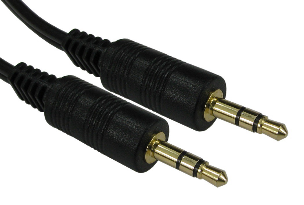 RS PRO Male 3.5 mm Stereo Jack to Male 3.5 mm Stereo Jack Auxiliary Cable, Black, 7.5 m