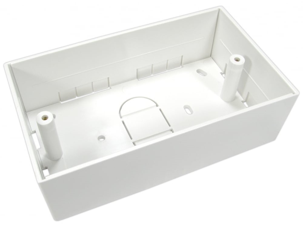 RS PRO White White ABS Back Box, Surface Mount, 2 Gangs 86 mm 145mm 45 mm