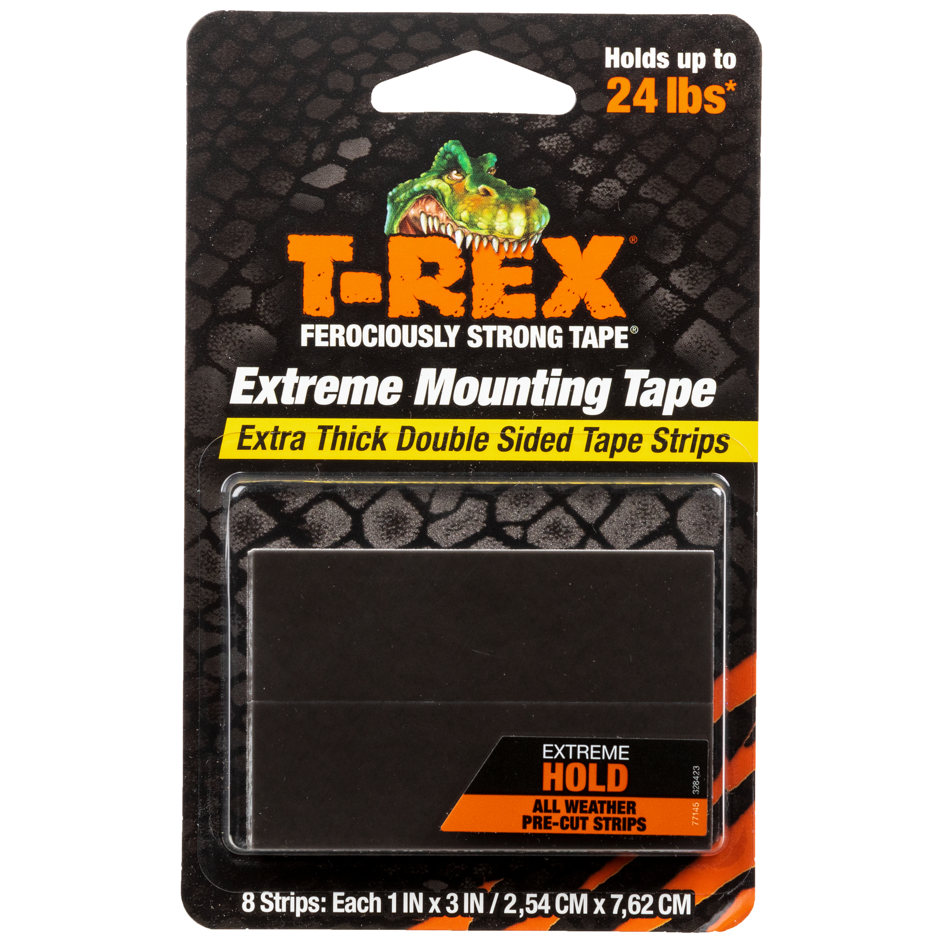 T-REX 286252 Mounting Tapes Black Double Sided Foam Tape, 76.2mm x 25.4 mm, 0.42 in Thick