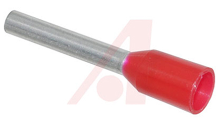 Altech Insulated Crimp Bootlace Ferrule, 10 mm Pin Length, 3.5 mm Pin Diameter, Red from 18 AWG to 18 AWG Wire Size