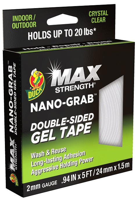 DUCK TAPE 287264 Clear Double Sided Adhesive Square, 2 mm Thick, Acrylic Backing, 24mm x 1.5 m