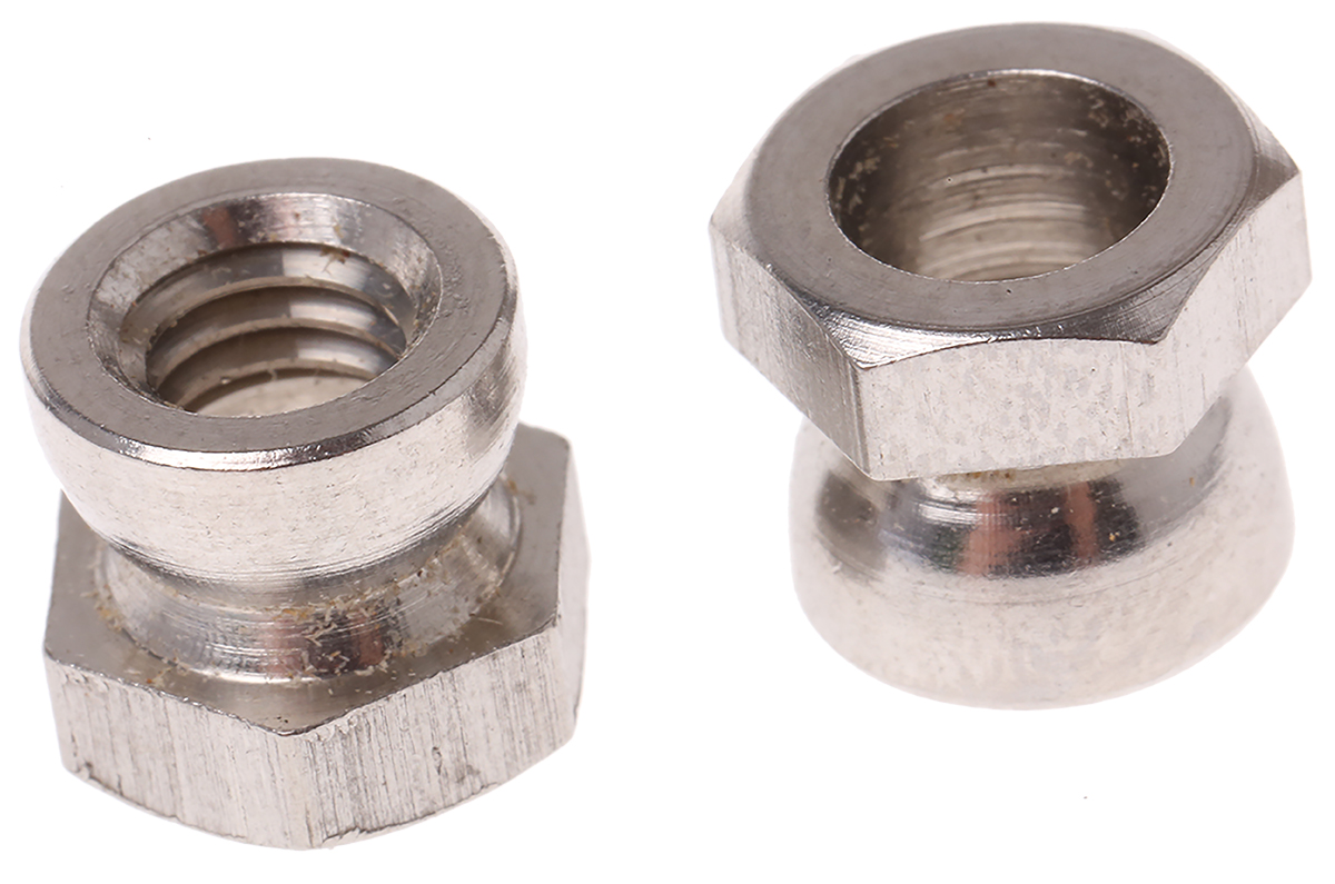 RS PRO 6 to 15 Nm Plain, Stainless Steel Shear Nut, M6