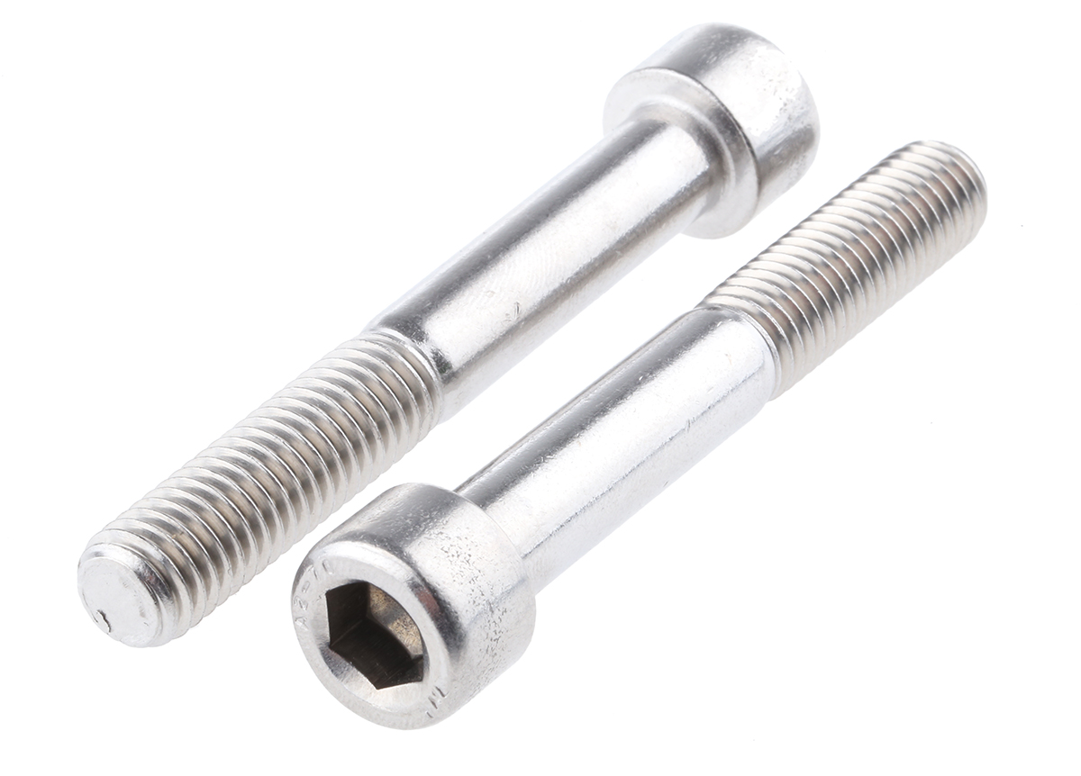 RS PRO Plain Stainless Steel Hex Socket Cap Screw, Hex Socket, M10 x 70 mm
