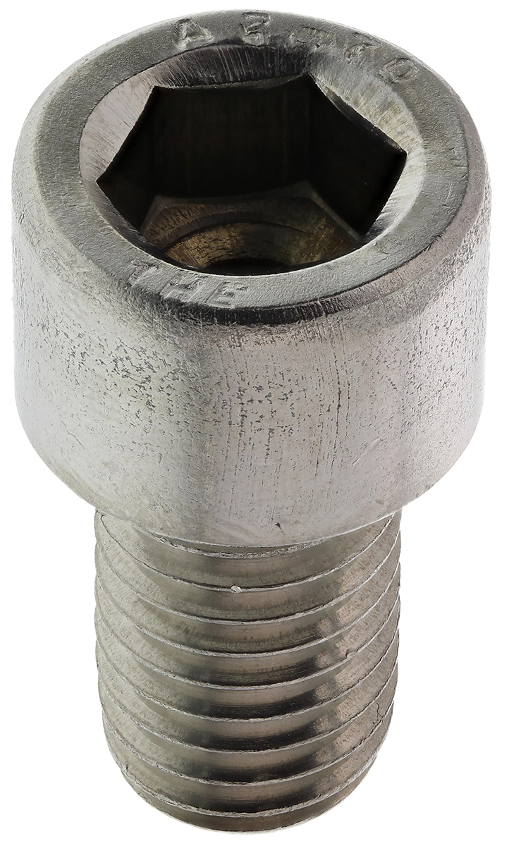 RS PRO Plain Stainless Steel Hex Socket Cap Screw, Hex Socket, M12 x 20 mm