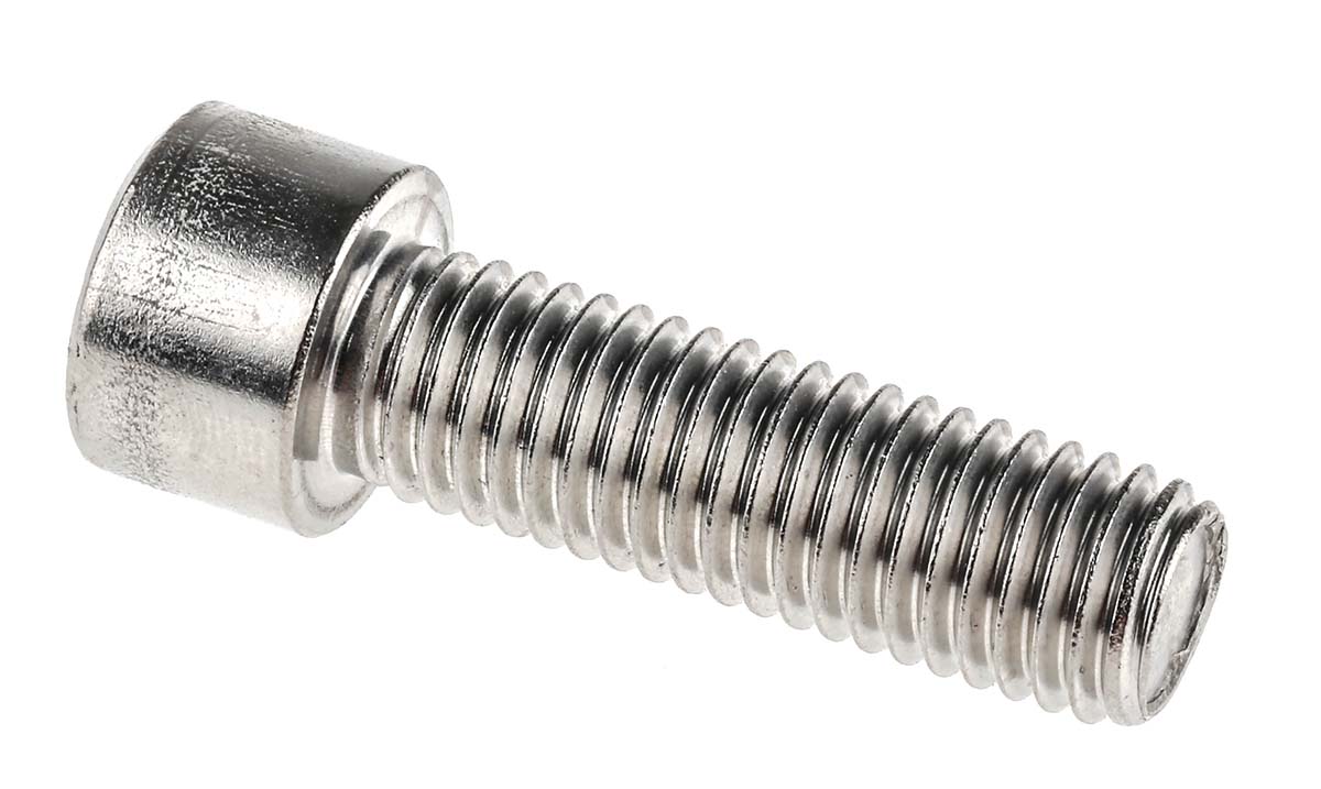RS PRO Plain Stainless Steel Hex Socket Cap Screw, Hex Socket, M12 x 40 mm