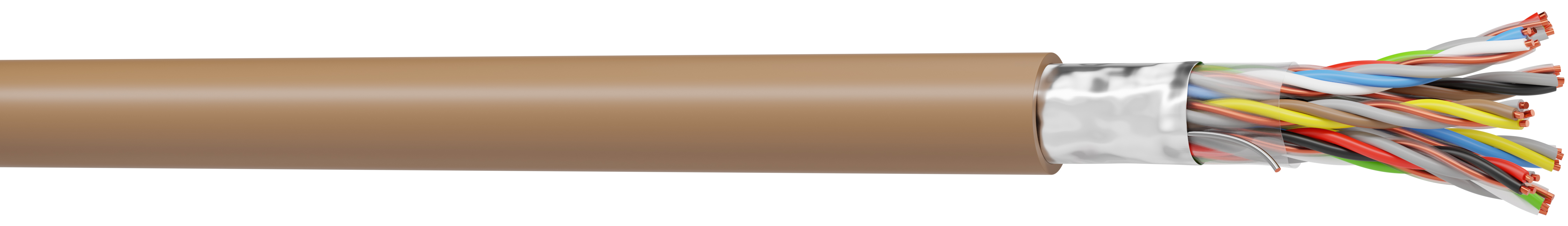 Adaltra 14 Core Telephone Cable, Brown Sheath, 1000 m