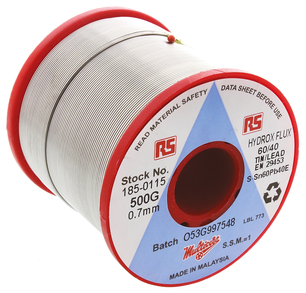 Multicore Wire, 0.7 mm Lead Solder, 188 °C Melting Point