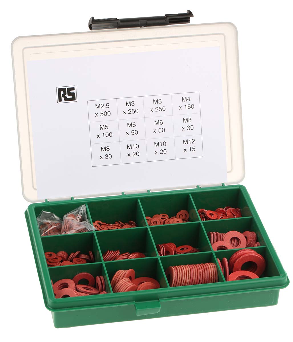 289-174 RS PRO 1465 piece Vulcanised Fibre Plain Washer Kit