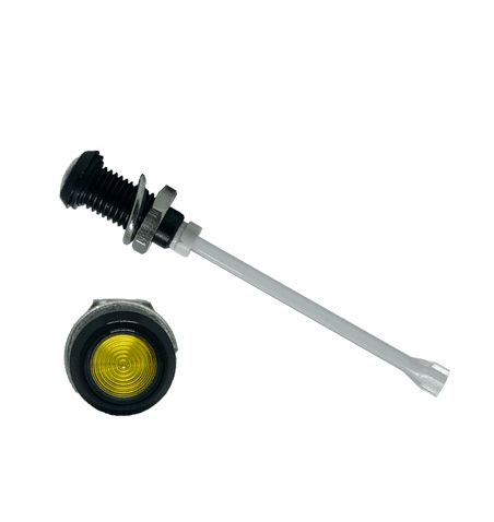 RHD-2160-F6PZY67PR Bivar, Panel Mount Vertical LED Light Pipe, Yellow Round Lens