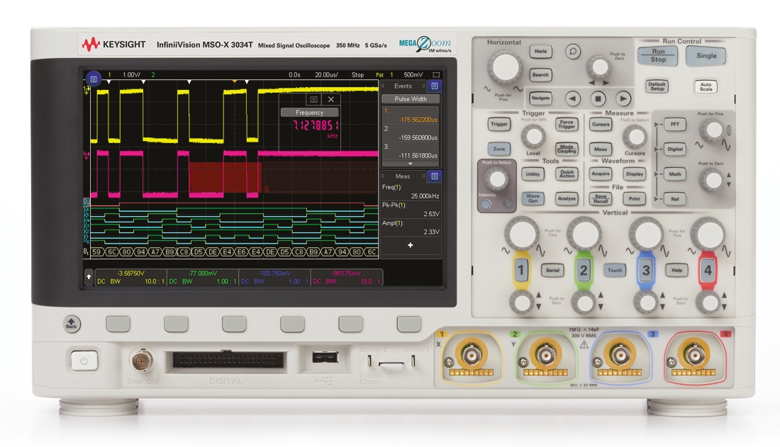 Keysight Technologies MSOX3034T InfiniiVision 3000T X Series, 350MHz Bench Oscilloscope, 4 Analogue Channels, 16