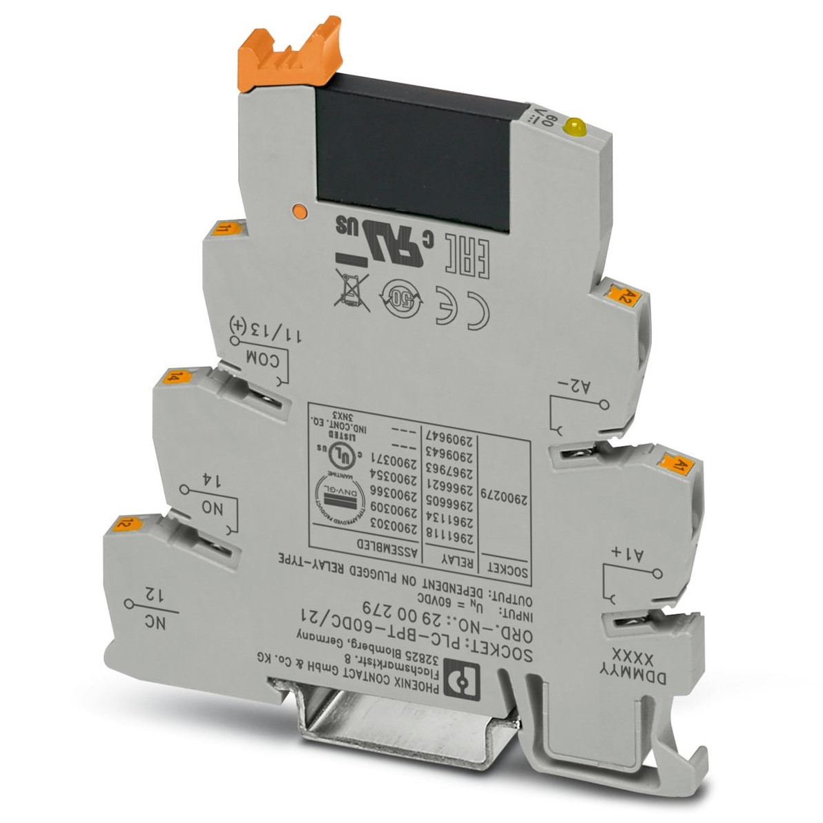 Phoenix Contact PLC-OPT- 60DC/ 24DC/2 Solid State Interface Relay DIN Rail Surface Mount