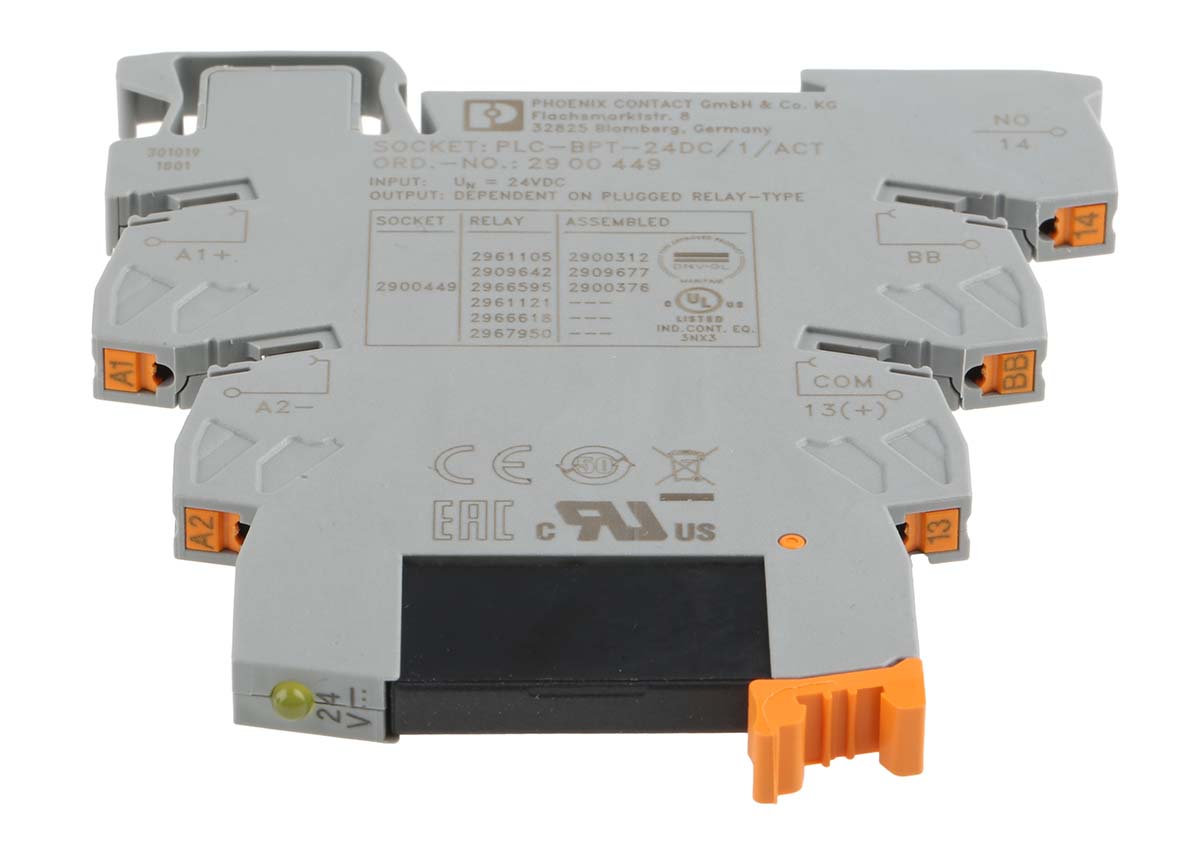 2900376 Phoenix Contact PLC-OPT- 24DC/ 24DC/2/ACT Solid State Interface Relay DIN Rail Push-in