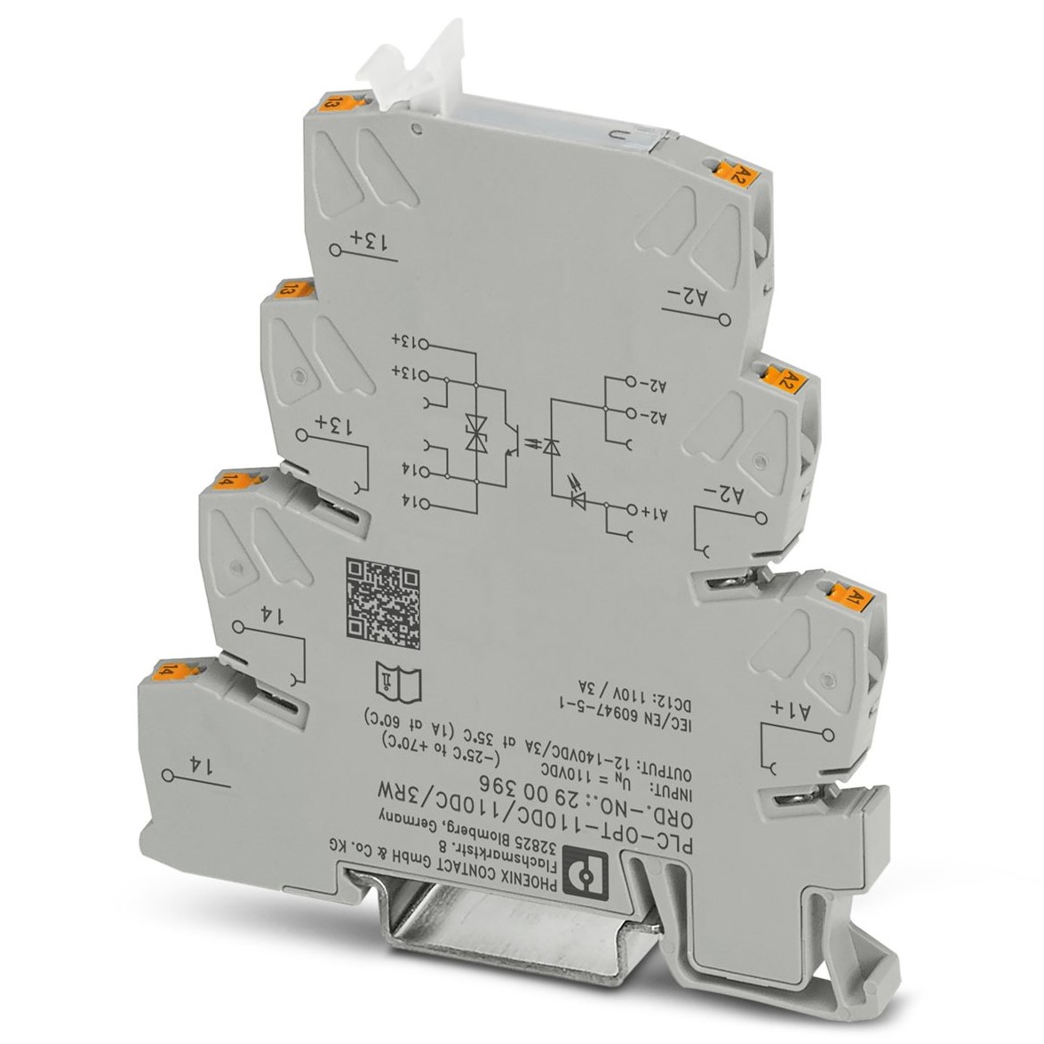 Phoenix Contact PLC-OPT-110DC Solid State Interface Relay 12V dc, 140 V dc DIN Rail Push-in