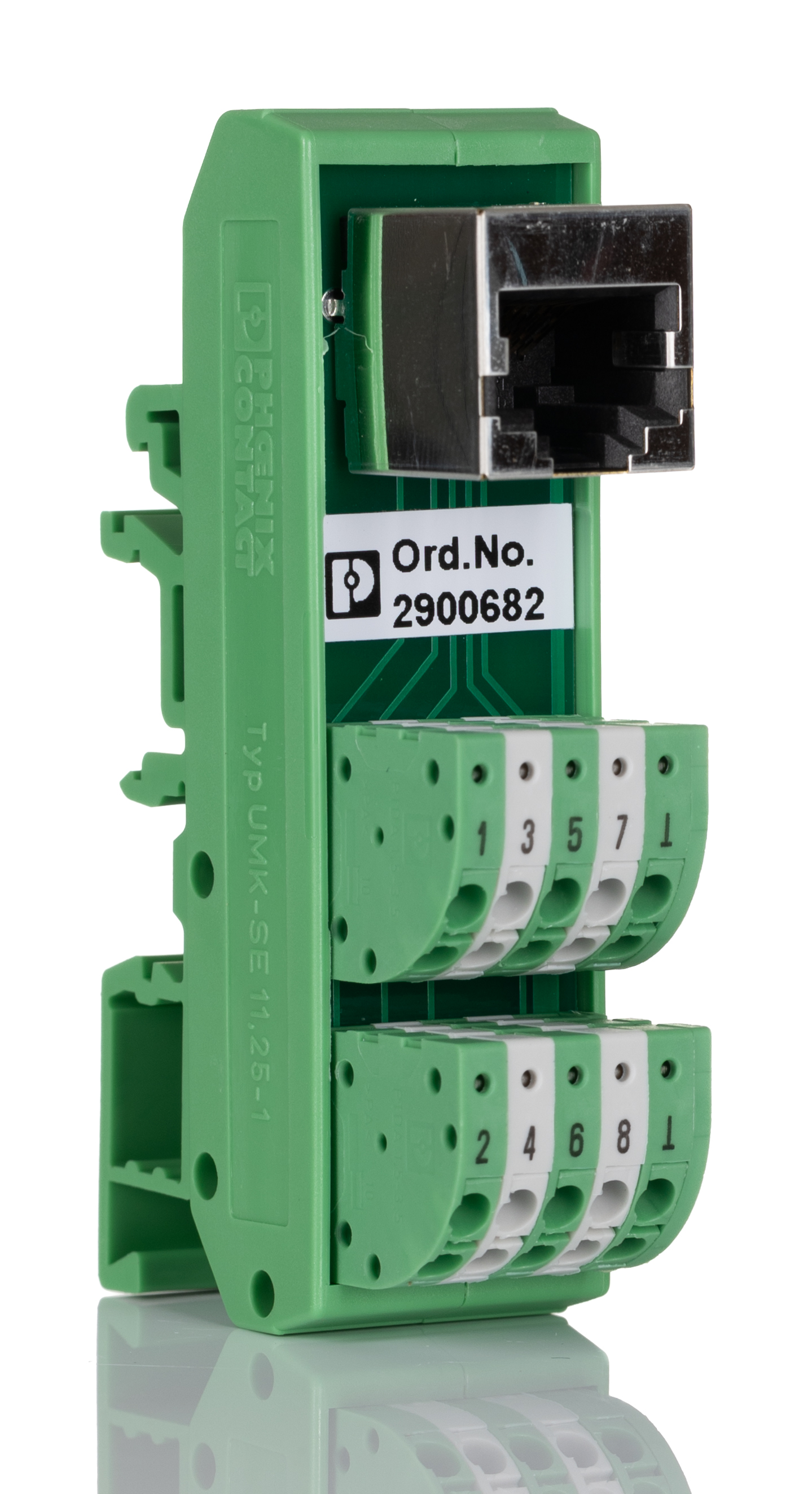 Phoenix Contact 8-Contact Female Interface Module, RJ45 Connector, DIN Rail, 4A