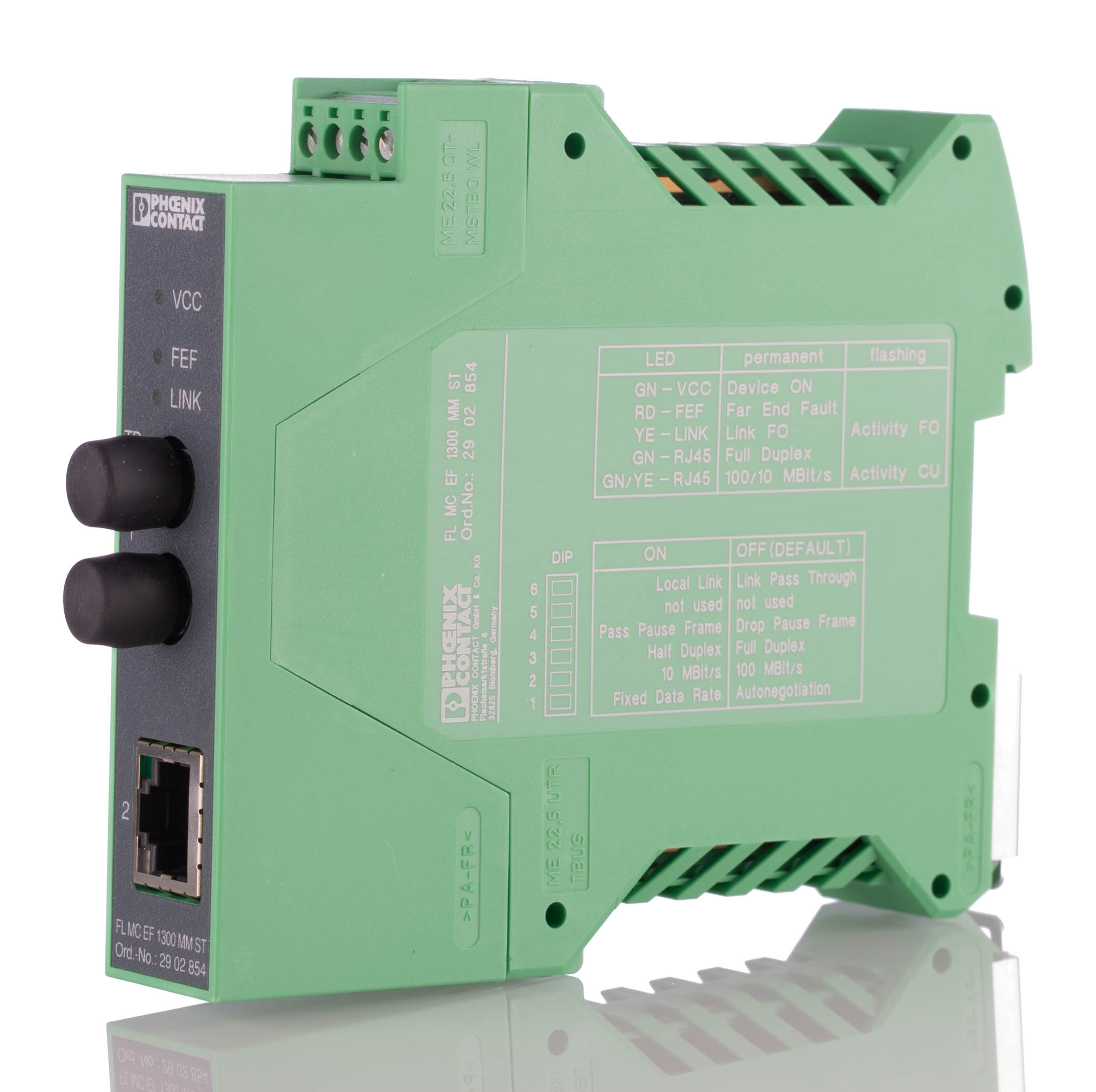 Phoenix Contact 2902854 Fibre Optic Converter 3 GHz 10/100 Base-TX