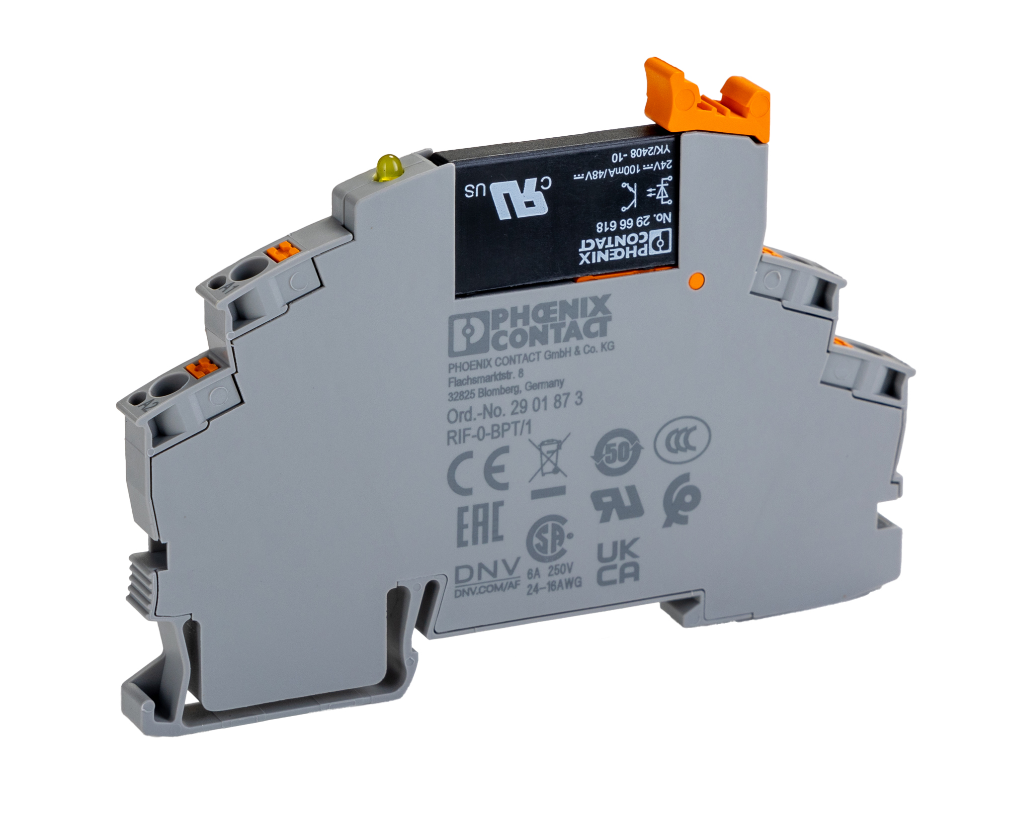 Phoenix Contact RIF-0-OPT-24DC/48DC/100 Solid State Interface Relay, Control:28.8V dc DIN Rail Push-in