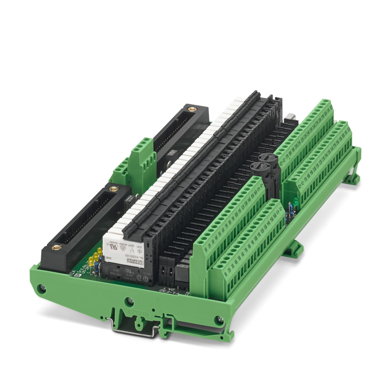 Phoenix Contact UM-2KS50/32R/SI/J/DO24V/YCS Series 32-Contact Female Interface Module, D-Sub Connector, DIN Rail, 10A