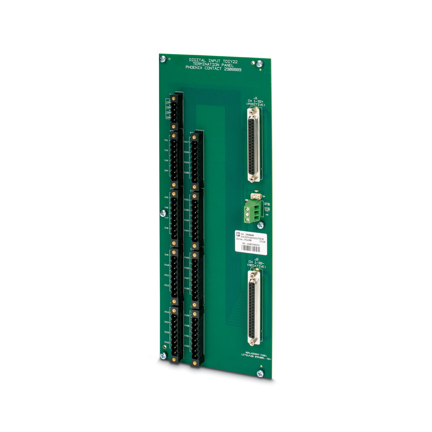 Phoenix Contact FLX-D37F/32CH/DI/TDC3K Series 37-Contact Female Interface Module, D-Sub Connector, Panel Mount, 500mA