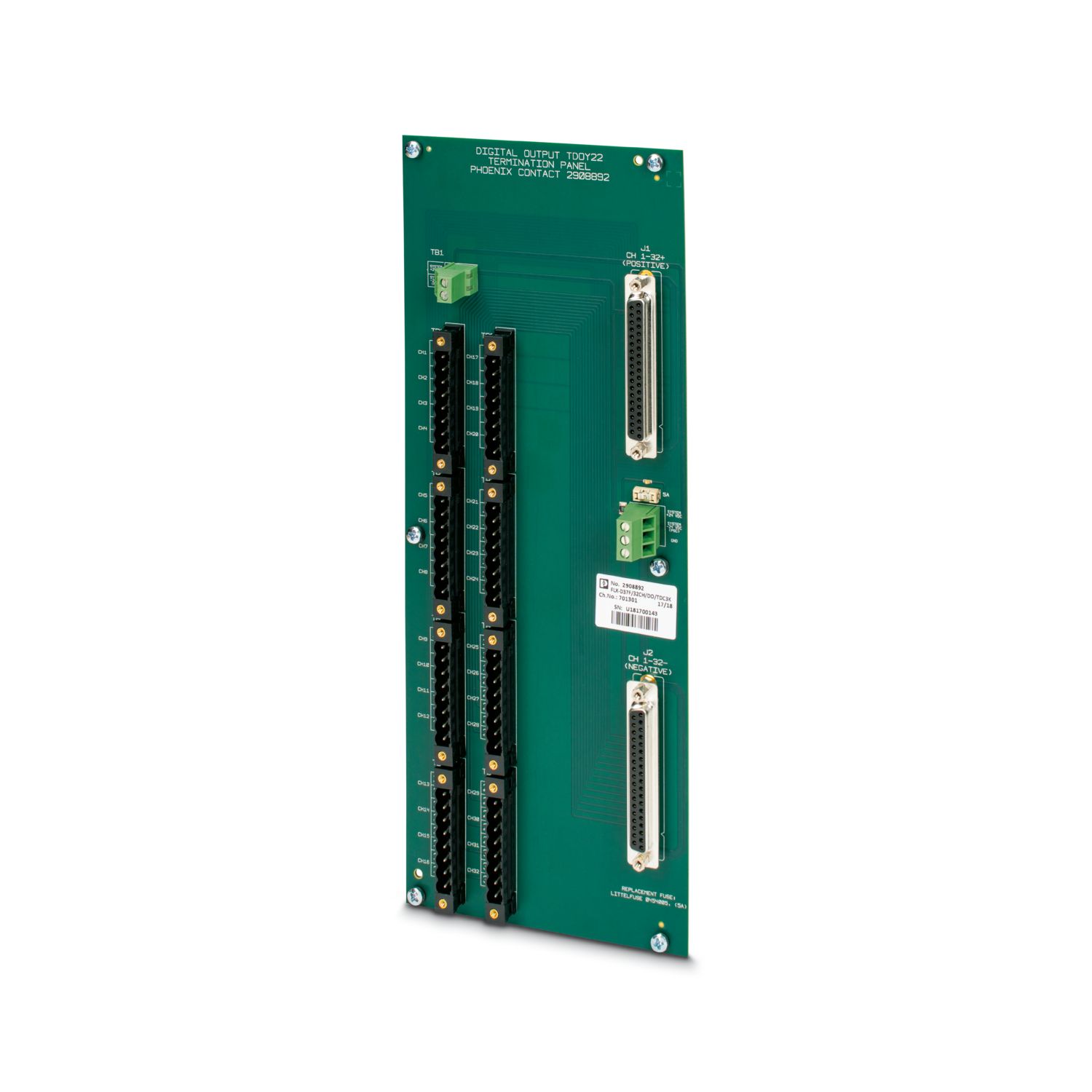 Phoenix Contact FLX-D37F/32CH/DO/TDC3K Series 37-Contact Female Interface Module, D-Sub Connector, Panel Mount, 500mA