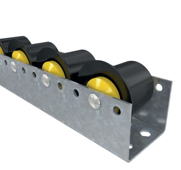 Interroll Polyamide Round Conveyor Roller Conveyor Roller Flange 50 mm Dia. x 65 mm L, 300 N, 8 mm Spindle, 63 mm