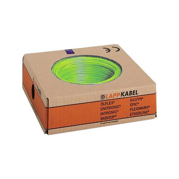 29178 Helukabel SiF Series Green, Yellow 6 mm² Hook Up Wire, 10 AWG, 100 m, Silicone,