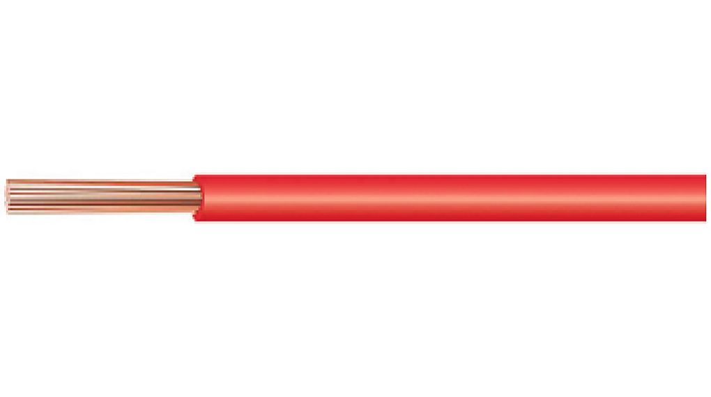 Helukabel H07V Series Red 10 mm² Hook Up Wire, 8 AWG, 100 m, Polyvinyl Chloride, 29197