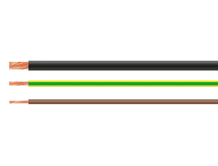 Helukabel H07V Series Yellow, Green 16 mm² Hook Up Wire, 6 AWG, 100 m, Polyvinyl Chloride, 29210