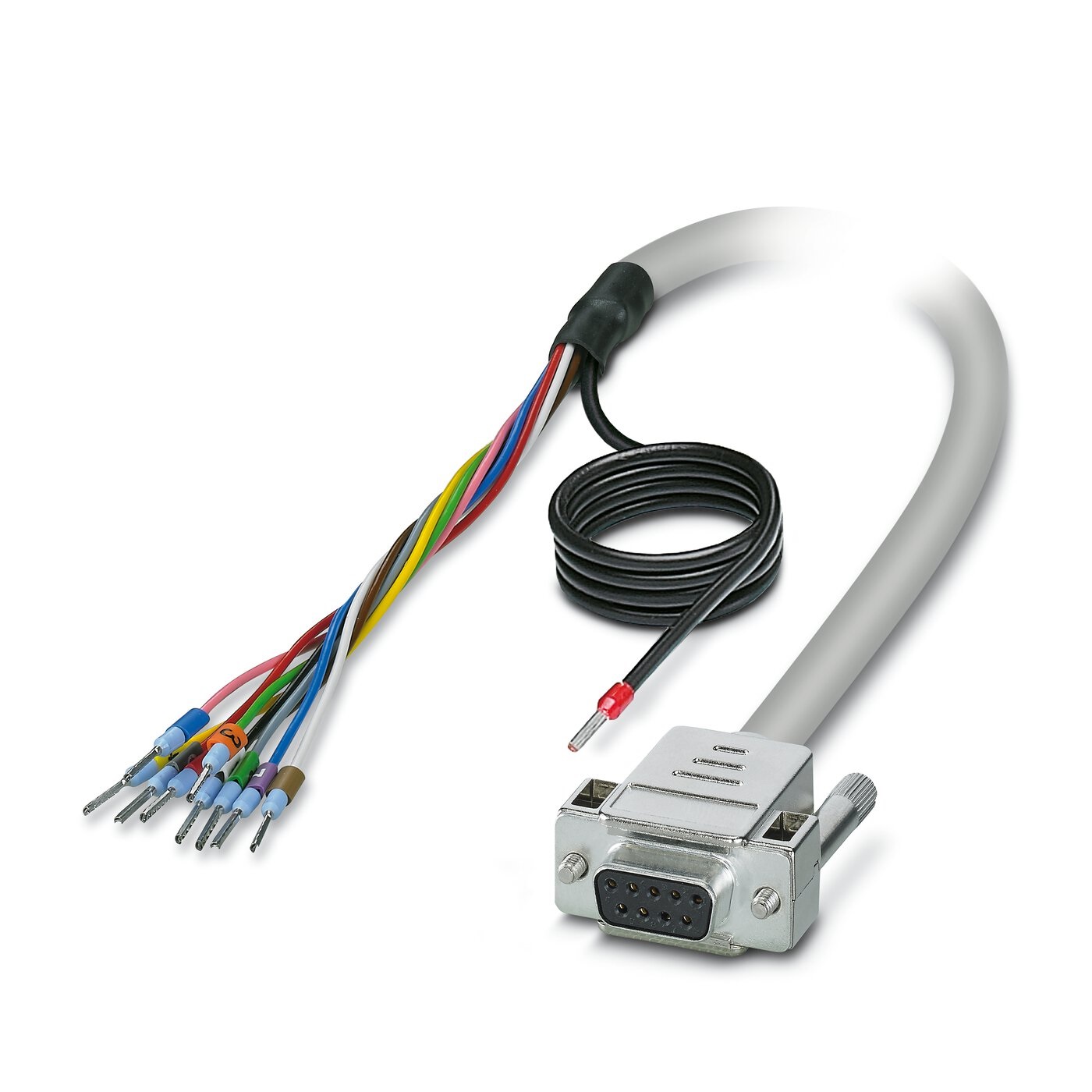 Phoenix Contact Female D-Sub 9-Pin to Female Free End Serial Cable, 1 m Polyvinyl Chloride, CABLE-D-