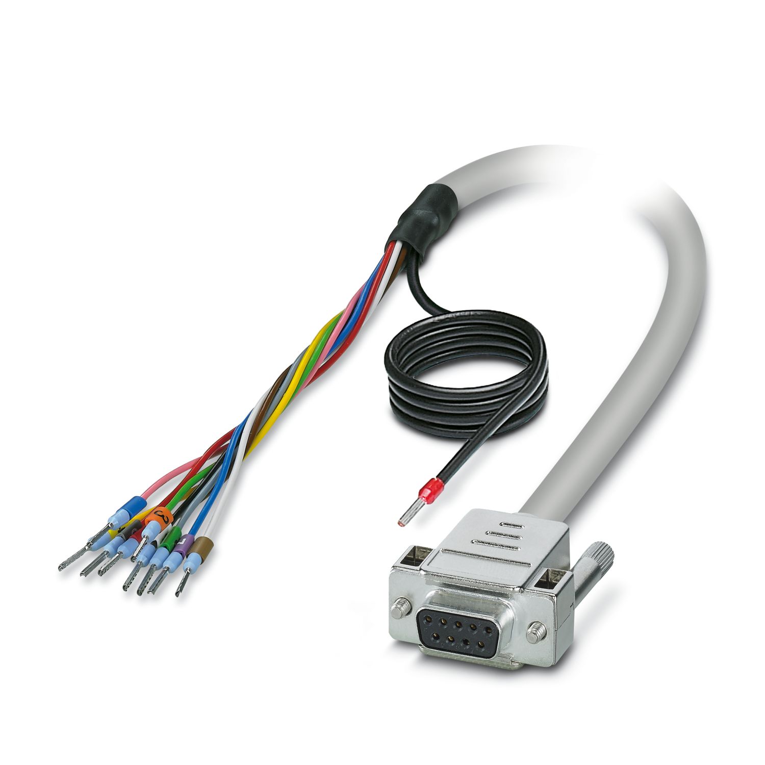 Phoenix Contact Female D-Sub 9-Pin Unterminated Serial Cable, 2 m Polyvinyl Chloride, D9SUB Series