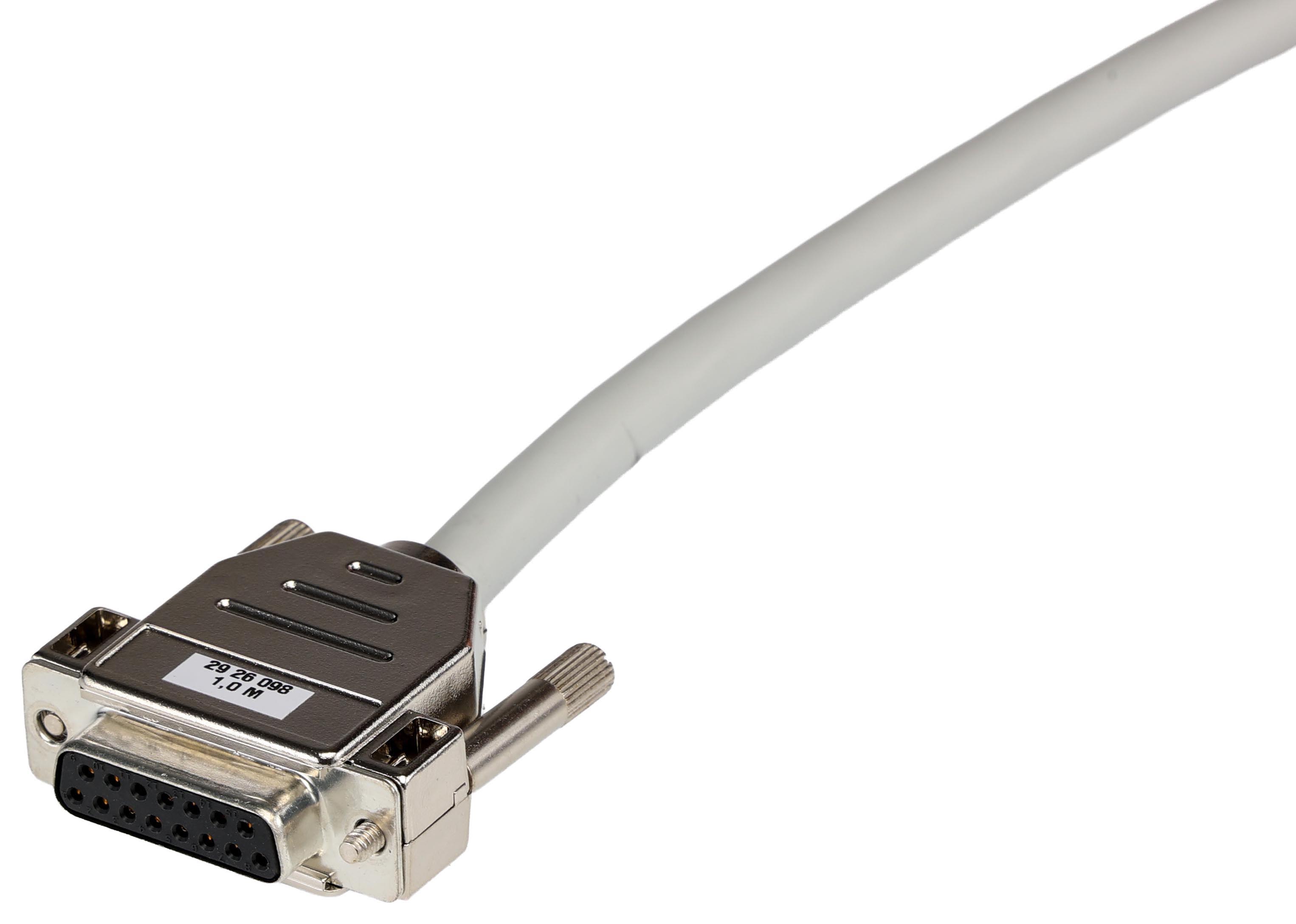 2926098 Phoenix Contact Female D-Sub 15-Pin Unterminated Cable, 1 m Semi-Rigid Polyvinyl Chloride