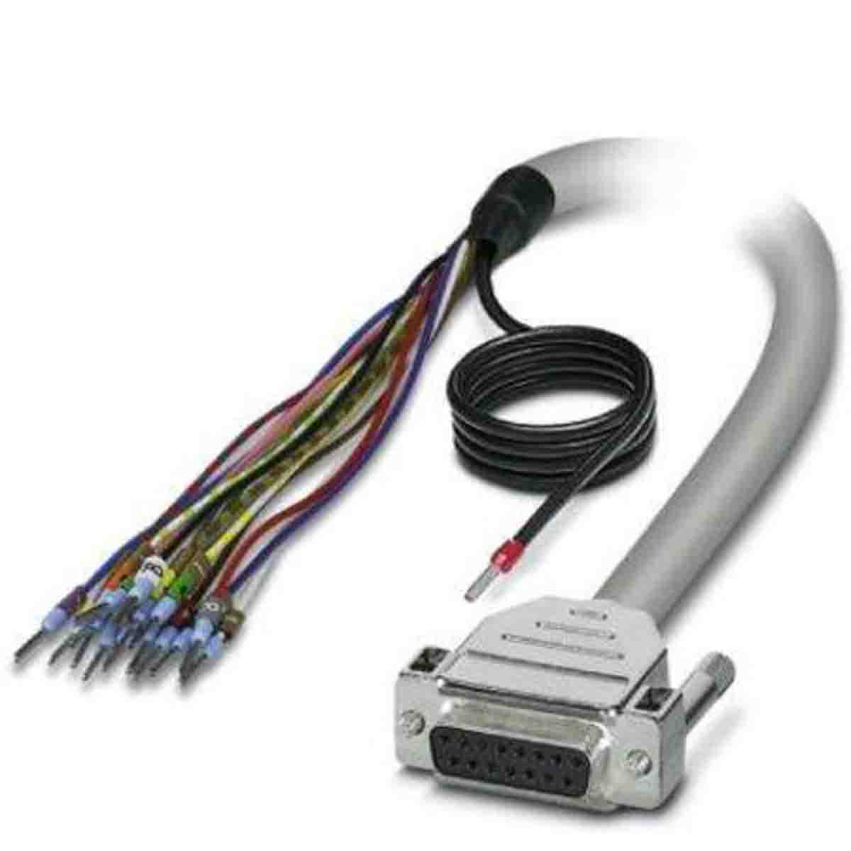 Phoenix Contact Female D-Sub 15-Pin Unterminated Serial Cable, 4 m Semi-Rigid Polyvinyl Chloride, D15SUB Series