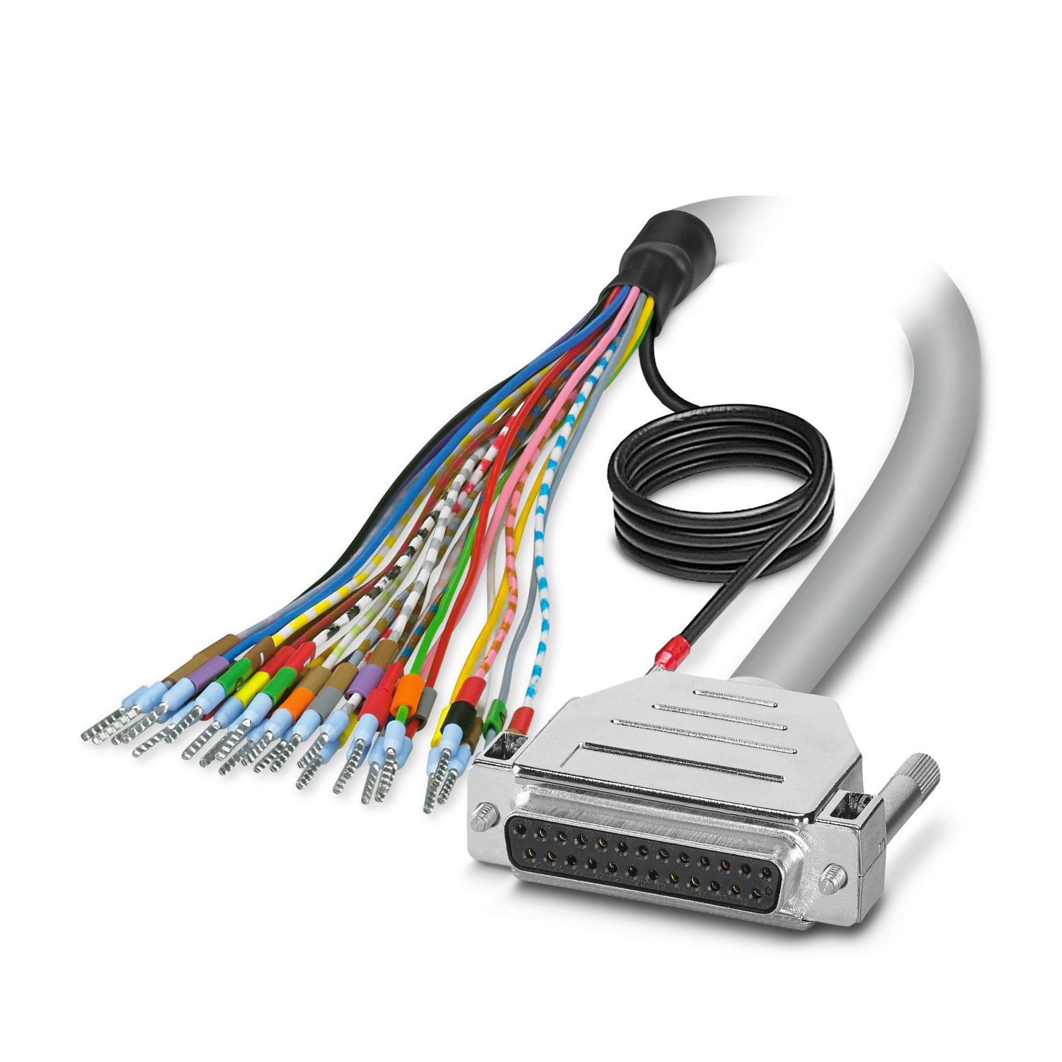 Phoenix Contact Female D-Sub 25-Pin Unterminated Serial Cable, 0.5 m Polyvinyl Chloride, D25SUB Series