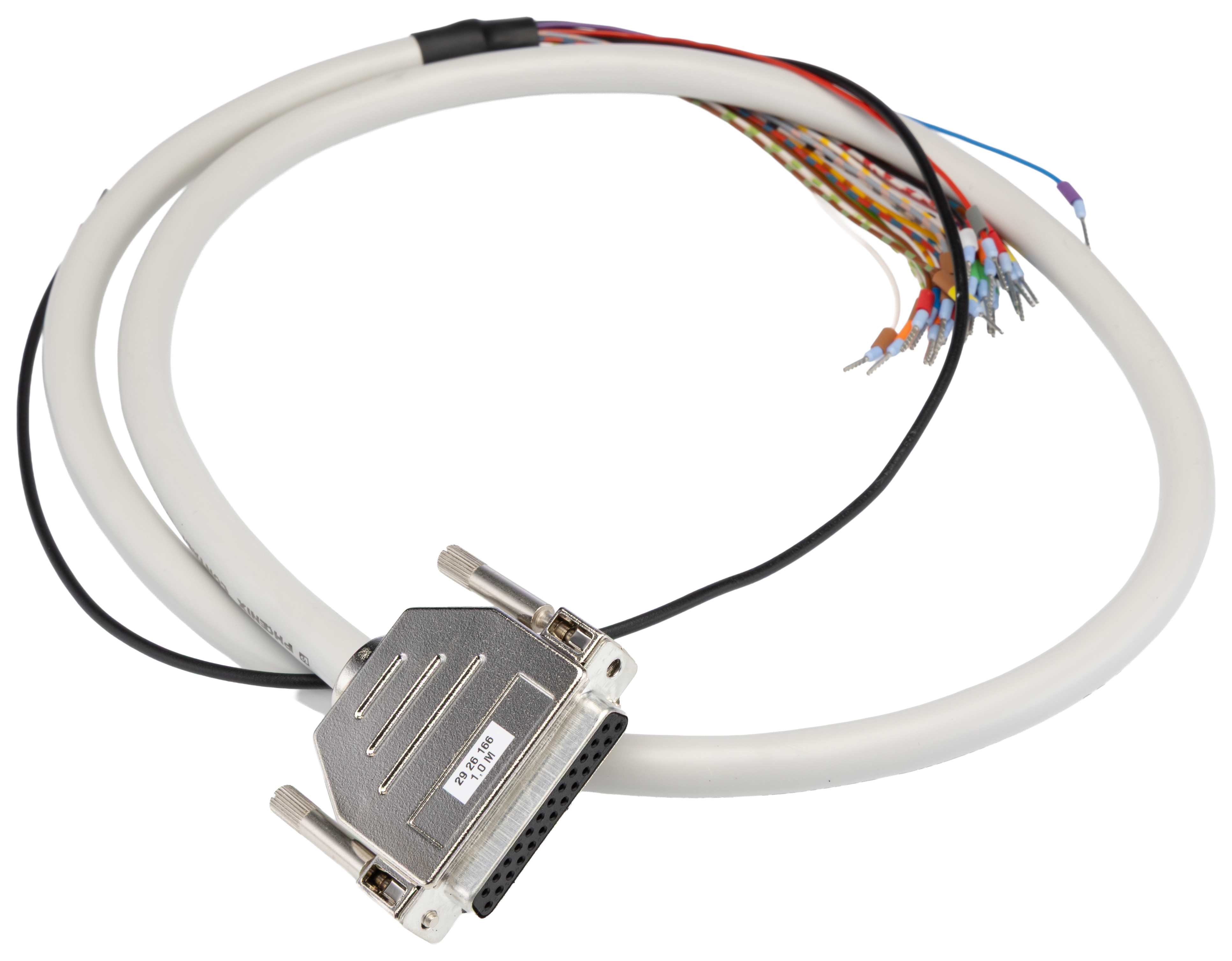 Phoenix Contact Female D-Sub 25-Pin Unterminated Cable, 1 m Polyvinyl Chloride