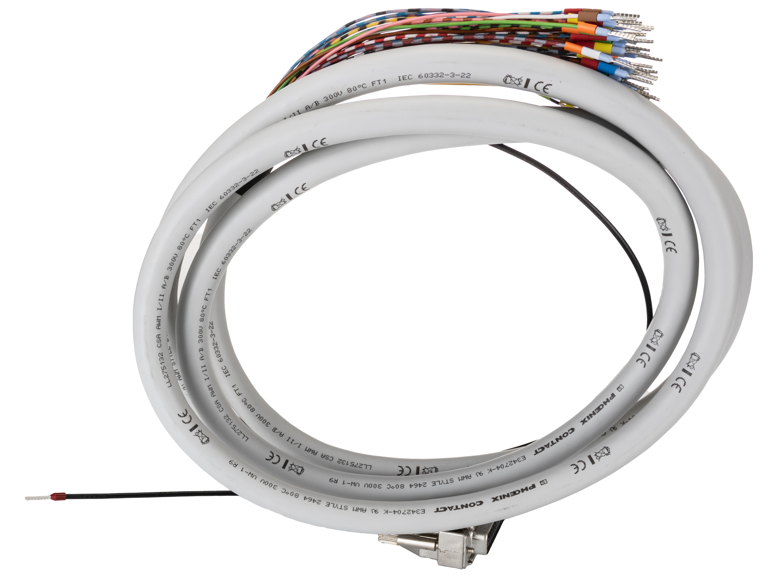 Phoenix Contact Female D-Sub 50-Pin Unterminated Cable, 2 m Polyvinyl Chloride