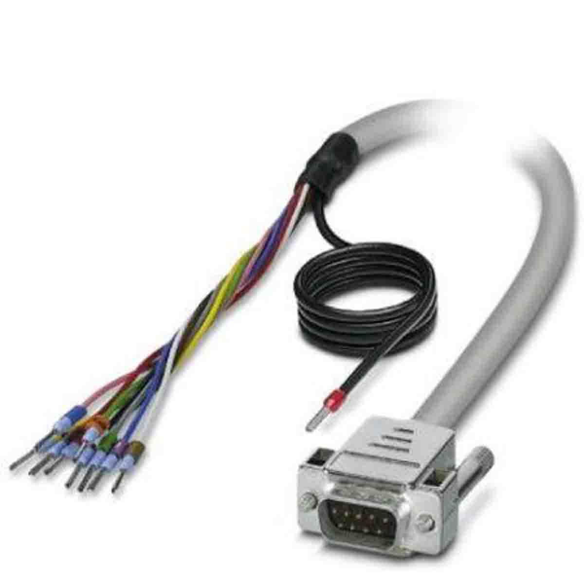 Phoenix Contact Male D-Sub 9-Pin to Male Unterminated Serial Cable, 2 m Polyvinyl Chloride, D9SUB Series