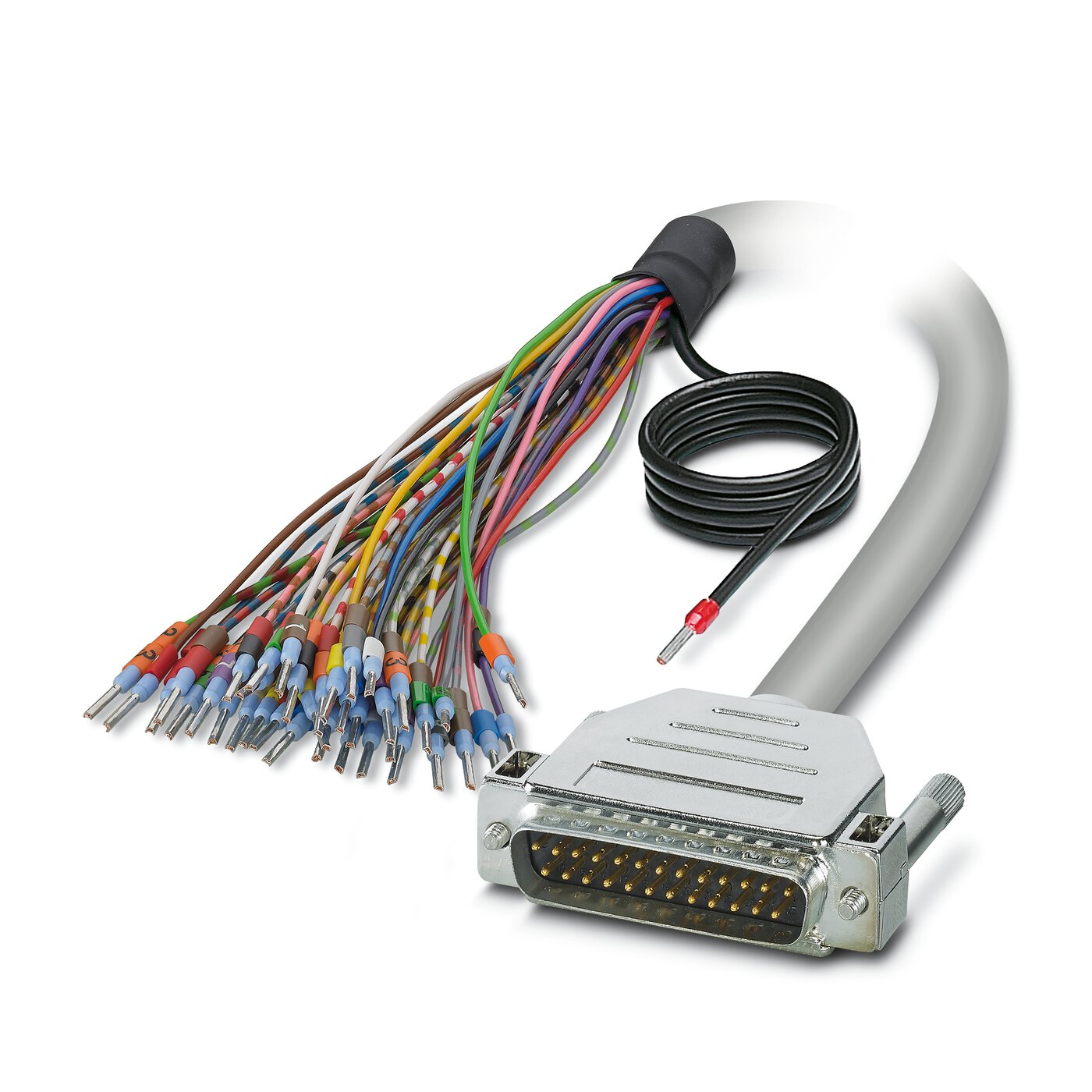 Phoenix Contact Male D-Sub 25-Pin Unterminated Serial Cable, 3 m Polyvinyl Chloride, D25SUB Series