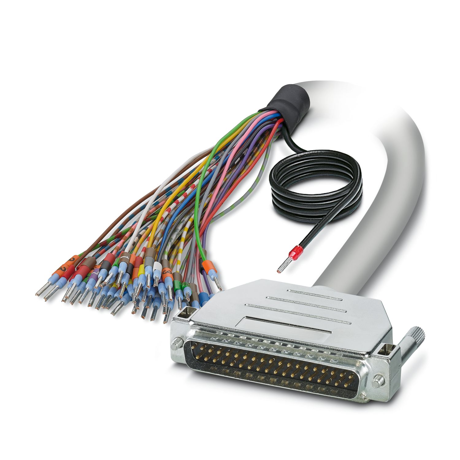 Phoenix Contact Male D-Sub 37-Pin Unterminated Cable, 4 m Semi-Rigid Polyvinyl Chloride, 25/S, CABLE-D-37SUB/M/OE/0