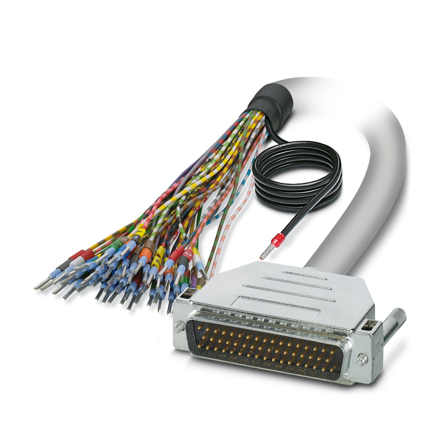 Phoenix Contact Male D-Sub 50-Pin Unterminated Cable, 6 m Semi-Rigid Polyvinyl Chloride, 25/S, CABLE-D-50SUB/M/OE/0