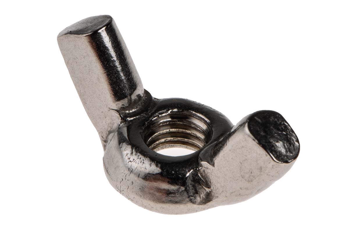 RS PRO 24 mm Bright Zinc Stainless Steel Wingnut, M5