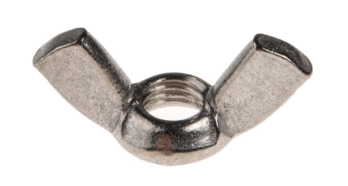 293-145 RS PRO 36 mm Bright Zinc Stainless Steel Wingnut, M8