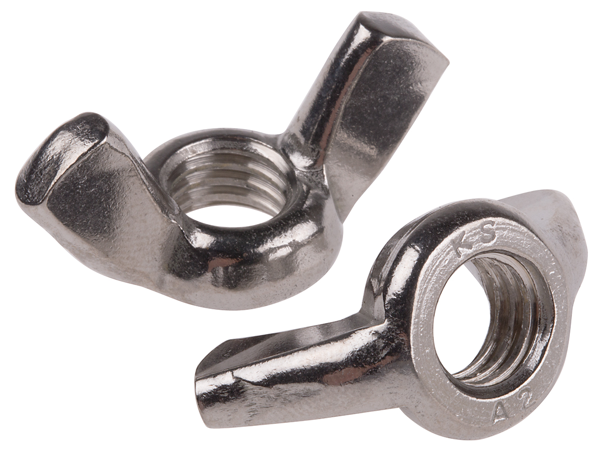 RS PRO Bright Zinc Stainless Steel Wingnut, M10