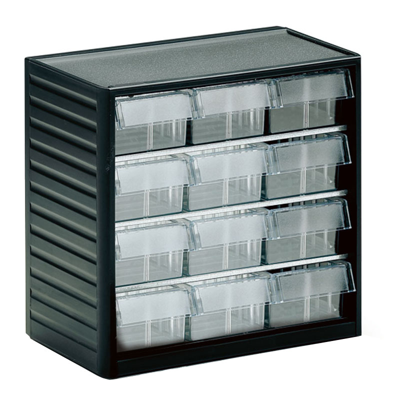 Treston Drawer Storage Unit 12, Polypropylene, 290 mm x 310mm x 180 mm, Grey