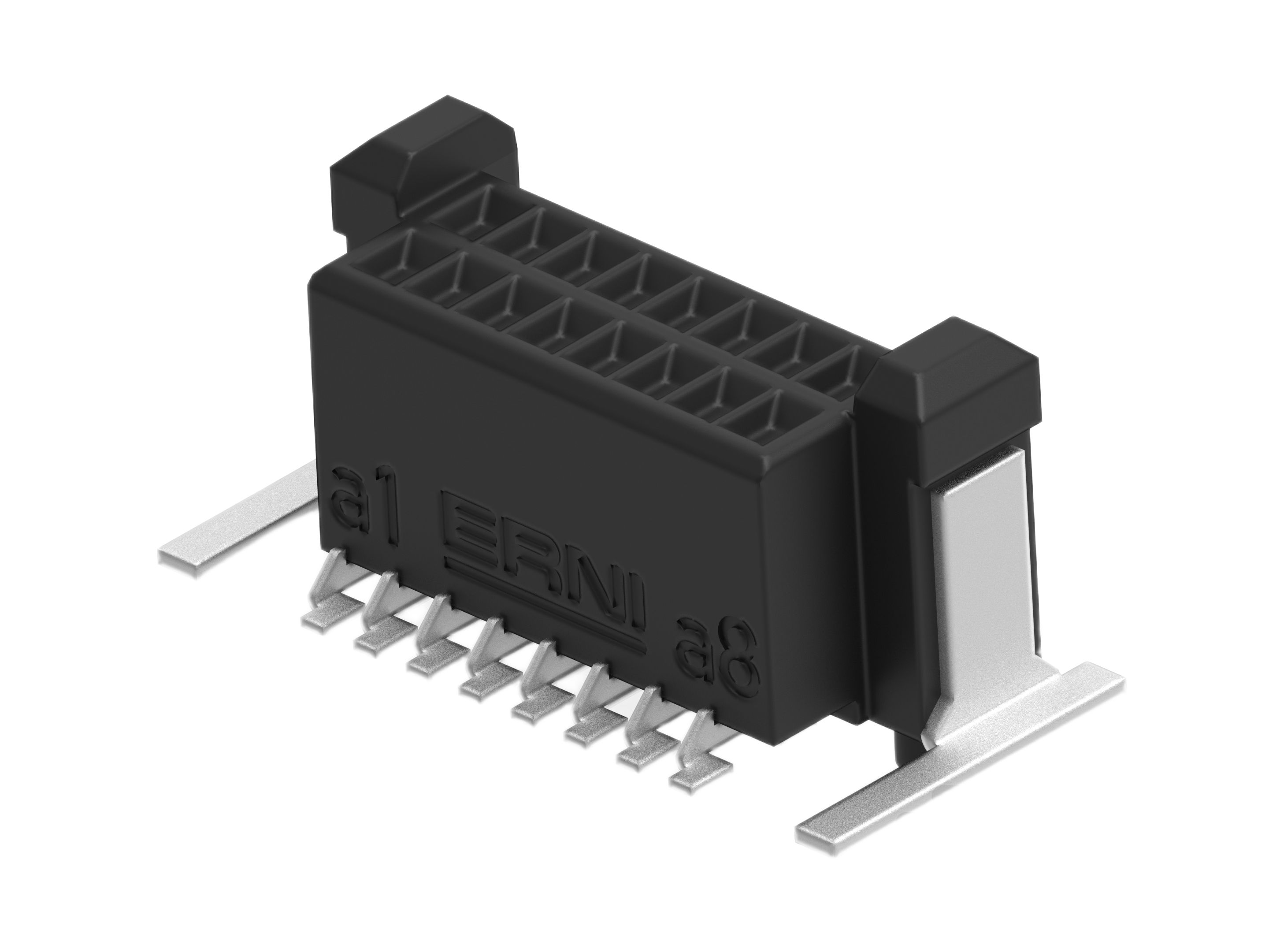 ERNI ERNI MicroCon Series Vertical Surface PCB Socket, 16-Contact, 2 Row, 0.8 mm Pitch Surface Mount