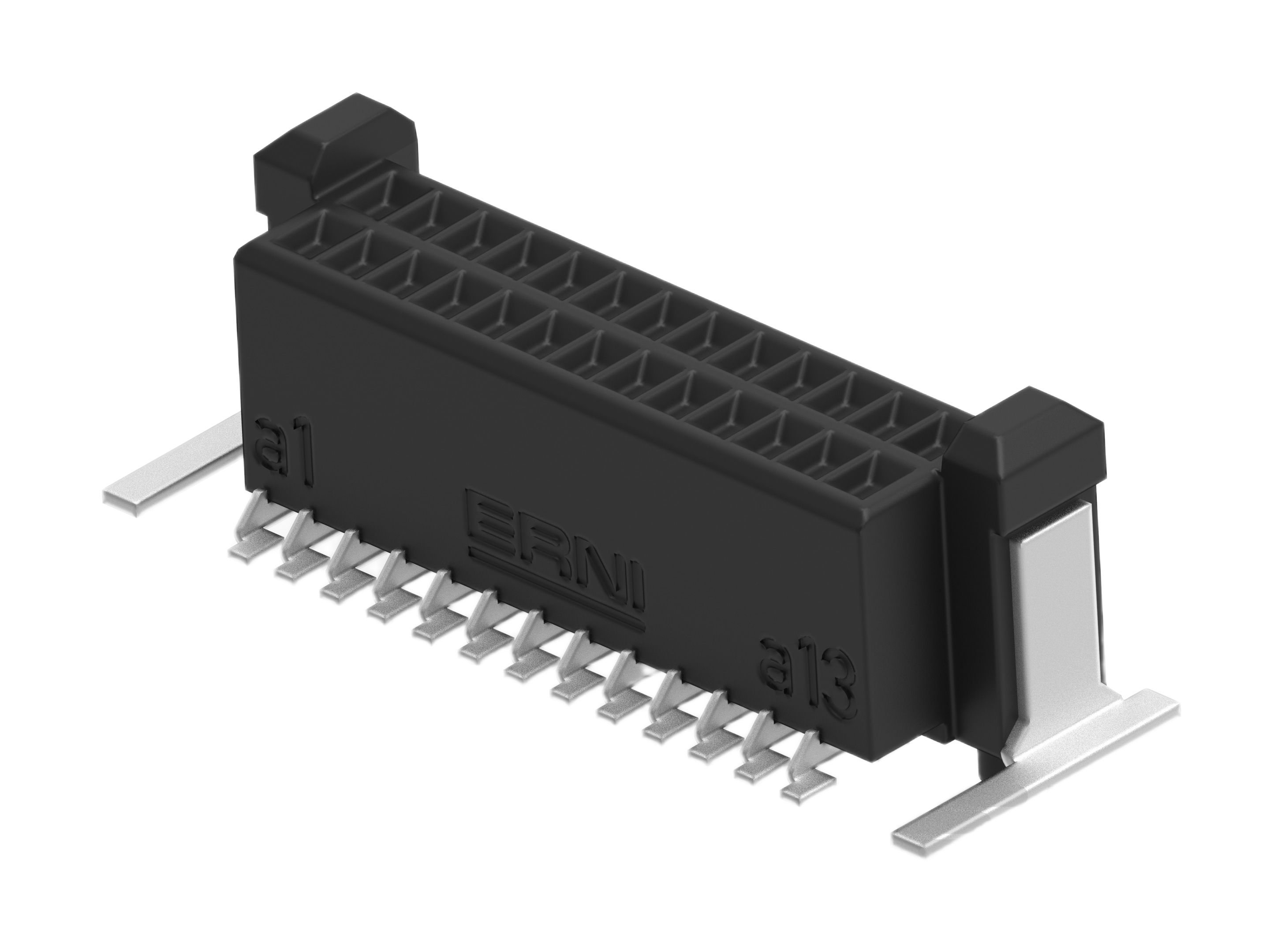 ERNI ERNI MicroCon Series Vertical Surface PCB Socket, 26-Contact, 2 Row, 0.8 mm Pitch Surface Mount