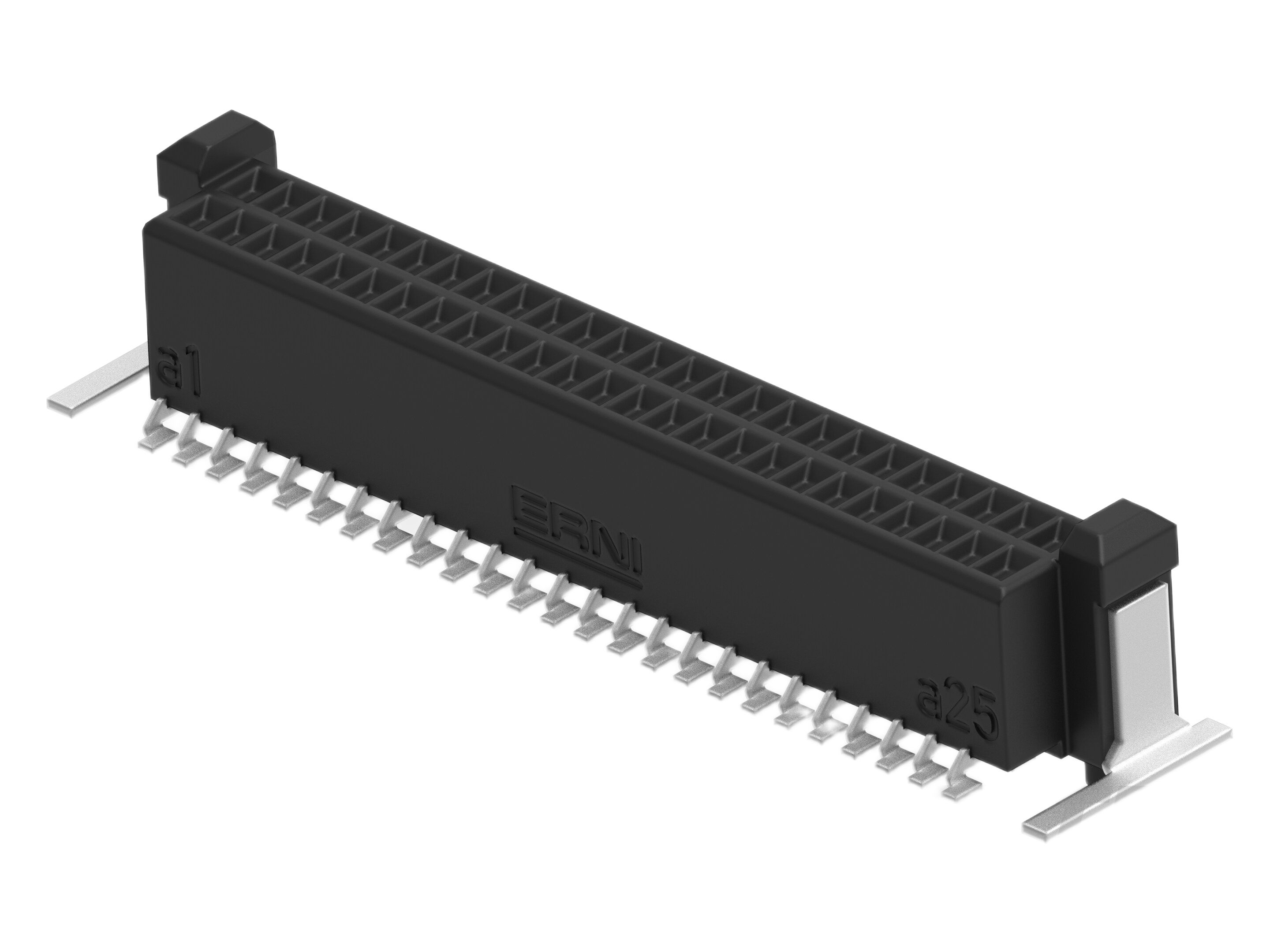 ERNI ERNI MicroCon Series Vertical Surface PCB Socket, 50-Contact, 2 Row, 0.8 mm Pitch Surface Mount