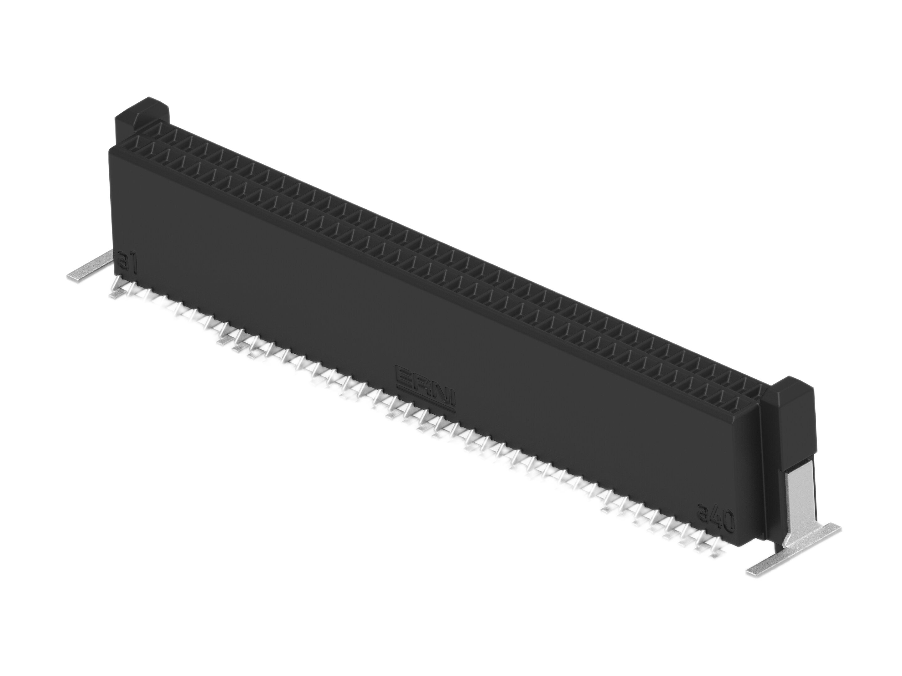 ERNI ERNI MicroCon Series Vertical Surface PCB Socket, 80-Contact, 2 Row, 0.8 mm Pitch Surface Mount