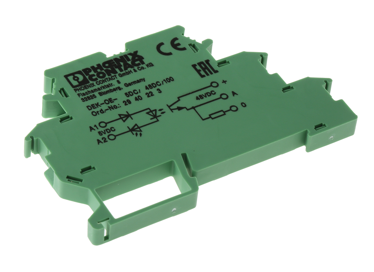 2940223 Phoenix Contact DEK-OE- 5DC/ 48DC/100 Solid State Interface Relay 3V dc, 48 V dc DIN Rail Screw