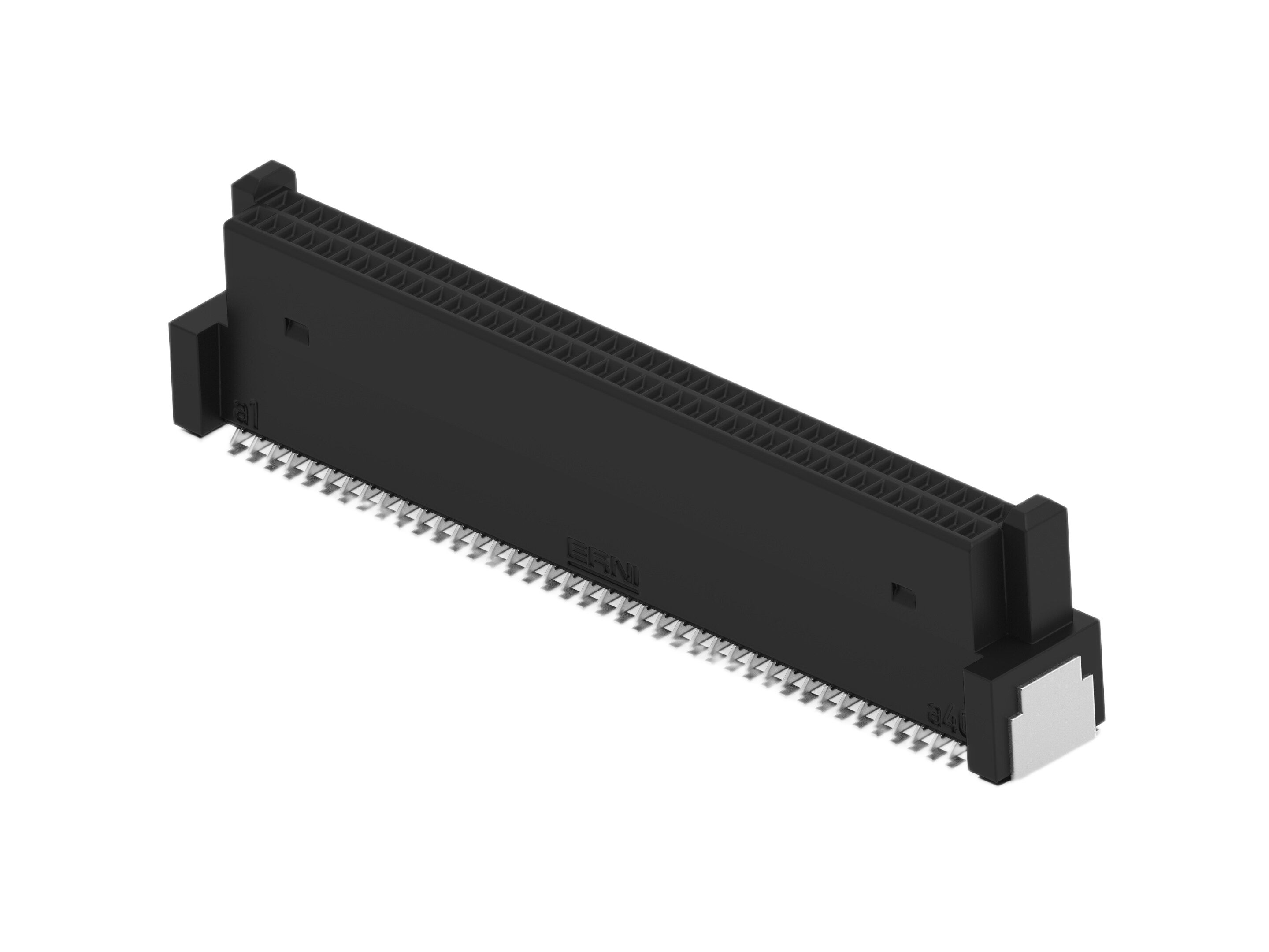 ERNI ERNI MicroCon Series Vertical Surface PCB Socket, 80-Contact, 2 Row, 0.8 mm Pitch Surface Mount
